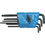 Jeu de clés mâle coudées Torx®, avec tête sphérique, 7 pièces