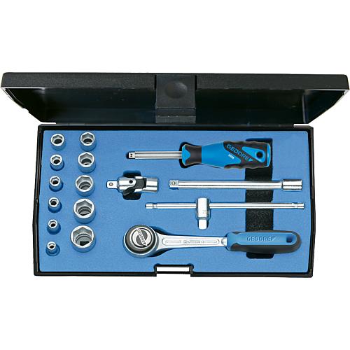 Jeux de clés à douille 1/4", hexagone externe, 16 pièces Standard 1