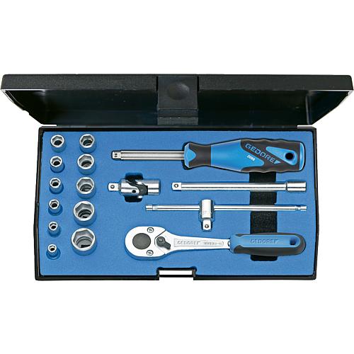 Jeux de clés à douille 1/4", hexagone externe, 16 pièces Standard 2