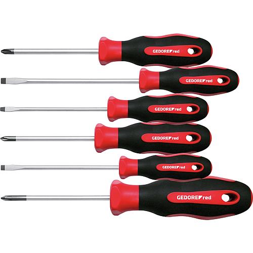 Jeu de tournevis, fente, Phillips, 6 pièces Standard 1