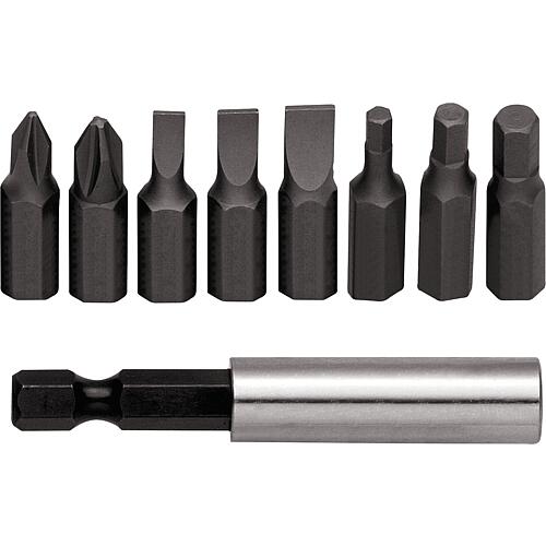 Jeu d'embouts 1/4", 9 pièces, fente, Phillips, six pans creux