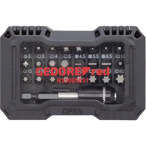 Jeu d'embouts 1/4", à fente, Phillips, Pozidriv, Torx®, Six pans creux, 32 pièces