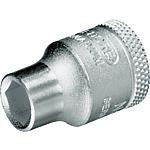 Douille 3/8", 6 pans, métrique, courte