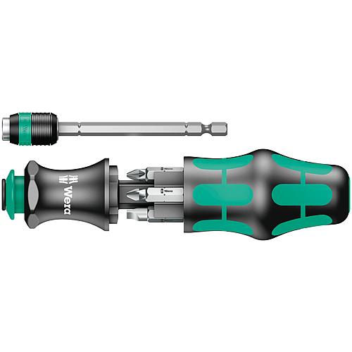 Jeu de tournevis WERA, mandrin à serrage rapide, magasin d'embouts, à fente, cruciforme, Pozidriv, 7 pièces Standard 1