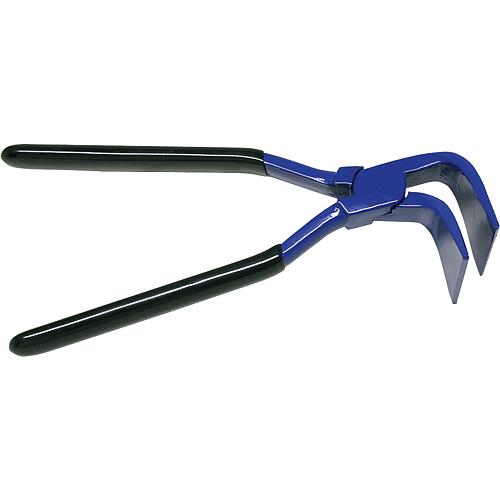 Pince a sertir, 90°coude, forgee, laquee largeur de machoire 60mm / L = 260 mm