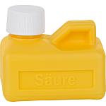 Bouteille d'acide chlorhydrique Matériau PE-HD, couleur jaune Contenu 150 ml, sans remplissage