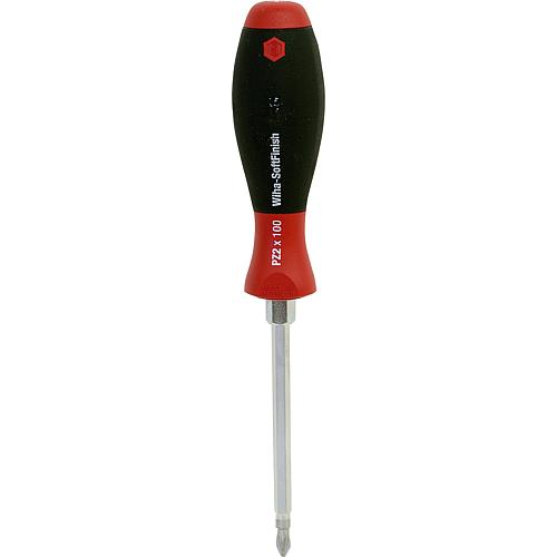 Tournevis Pozidriv wiha 314 SoftFinish®, lame hexagonale, aide à la clé hexagonale, PZ2 x 100 mm