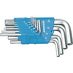 Jeu de clés mâle coudées six pans creux, 10 pièces