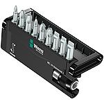 Jeu d'embouts fente, Phillips, Pozidriv TZ,  support universel inclus avec mandrin à serrage rapide 1/4" x 52 mm, , 10 pièces