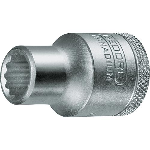 Douilles pour cliquet 1/2" mâle douze pans, métrique, courte Standard 1