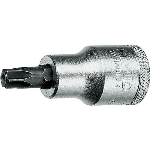 Embout de tournevis 1/2" Torx® mâle avec alésage, métrique, court Standard 1