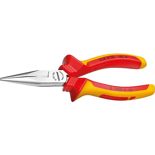 Pinces à bec plat VDE avec tranchant, dentelées, forme droite, VDE-8132 Anwendung 1