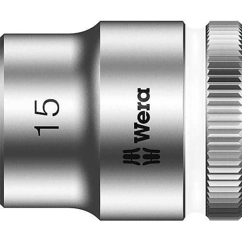 Douilles pour cliquet 6 pans Wera 8790 HMB à emmanchement 3/8", métrique, courtes, SW 15,0 x 29 mm
