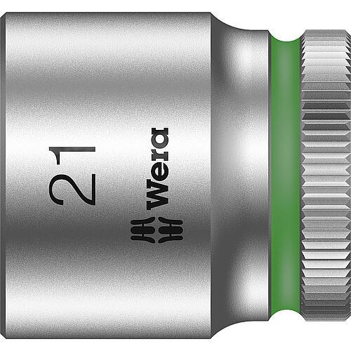 Douilles pour cliquet 6 pans Wera 8790 HMB à emmanchement 3/8", métrique, courtes, SW 21,0 x 30 mm
