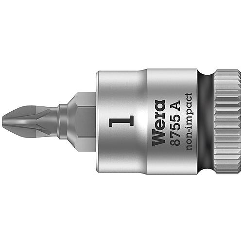 Douille pour cliquet Pozidriv 8755 A Noix à embout à emmanchement 1/4", courte Standard 1