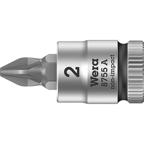Douille pour cliquet Pozidriv Wera 8755 A Noix à embout à emmanchement 1/4", courte, PZ2 x 28 mm