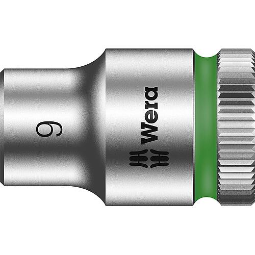 Douilles pour cliquet 6 pans Wera 8790 HMB à emmanchement 3/8", métrique, courtes, SW 9,0 x 29 mm