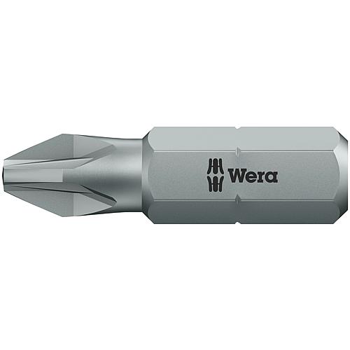 Embout Pozidriv Wera 855/1 Z à emmanchement 1/4", court, dur, PZ0 x 25 mm