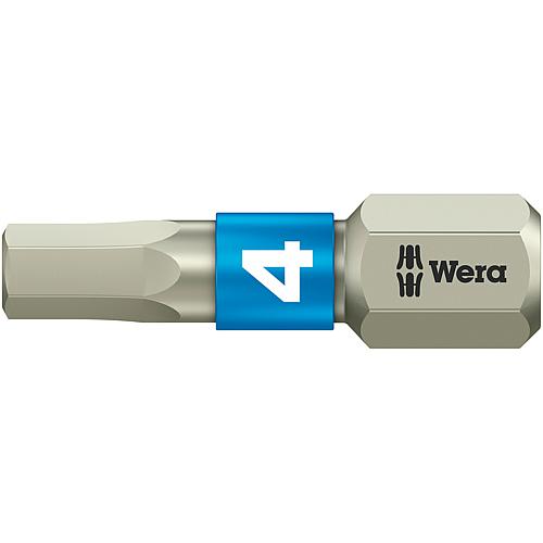 Embouts Wera 3840/1 TS à emmanchement hexagonal 1/4", métrique, courts, acier inoxydable avec zone de torsion, Hex-Plus, ouverture 1,5 x 25 mm