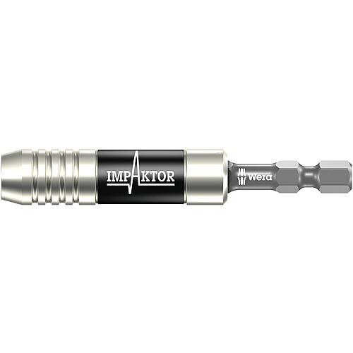 Porte-embout Impaktor 897/4 IMP WERA, hexagonal 1/4", acier inoxydable, avec jonc d'arrêt et aimant Standard 1