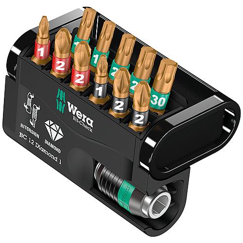 Jeu d'embouts à pointe diamantée avec zone BiTorsion, Phillips, Pozidriv, Torx®, 12 pièces Standard 1