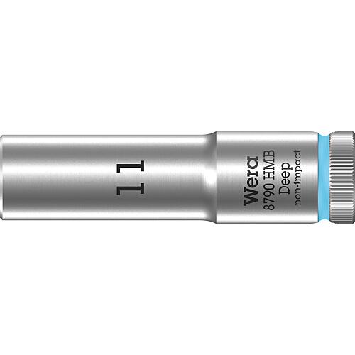 Douilles pour cliquet 6 pans Wera 8790 HMB Deep à emmanchement 3/8", métrique, longues, SW 11,0 x 64 mm