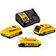 Batterie Li-Ion originale. Kit de démarrage Dewalt 18 V 3x batteries Li-Ion 2,0 Ah et chargeur