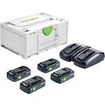 Kit sans fil 18 V SYS avec 4 batteries 4,0 Ah et double chargeur