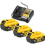 Kit de batteries DCB1104P3-QW, 18 V, 3 x 5,0 Ah Li-Ion batteries + 1 x chargeur