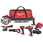 Jeu de batteries Milwaukee M18 FPP6H3-502B 18 V, 6 pièces avec 2 Batteries + chargeurs 5,0 Ah