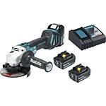Meuleuses d'angle sans fil MAKITA DGA513RT3J, 18 V avec 3 Batteries 5,0 Ah, Chargeurs et coffret de transport