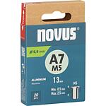 Écrous borgnes Novus type A7M5 alu 7 x 13,0 mm
Cond. = 20 Pièces