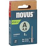 Rivets aveugles Novus A 4,8 x 8 alu
Cond. = 30 Pièces