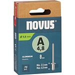 Rivets aveugles Novus A 4,8 x 8 alu
Cond. = 70 Pièces