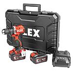 Perceuse-visseuse à percussion sans fil FLEX 18 V PD 2G 18-EC LD 55 TC avec 2 batteries de 5,0 Ah et un chargeur