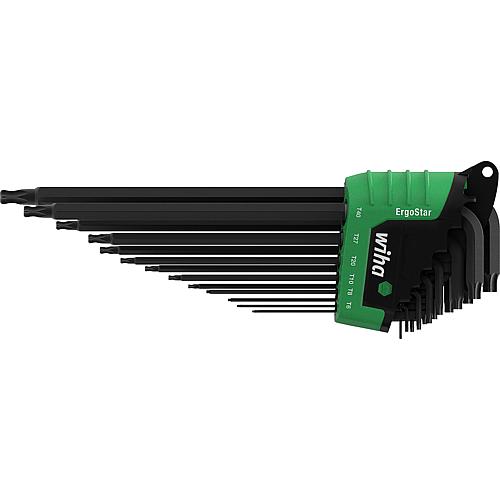 Jeu de clés pour serrage angulaire Torx®, bruni, avec tête sphérique, 13 pièces Standard 1
