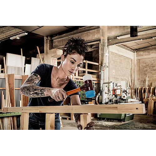Massette SIMPLEX avec corps en fonte malléable et manche en bois, superplastique/TPE-soft