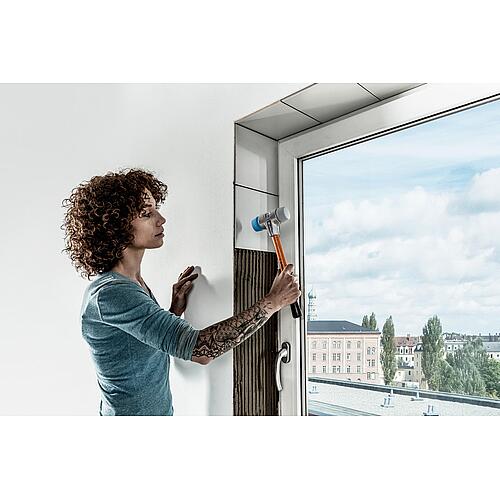 Massette SIMPLEX avec corps en aluminium et manche en bois, TPE-soft/TPE-mid