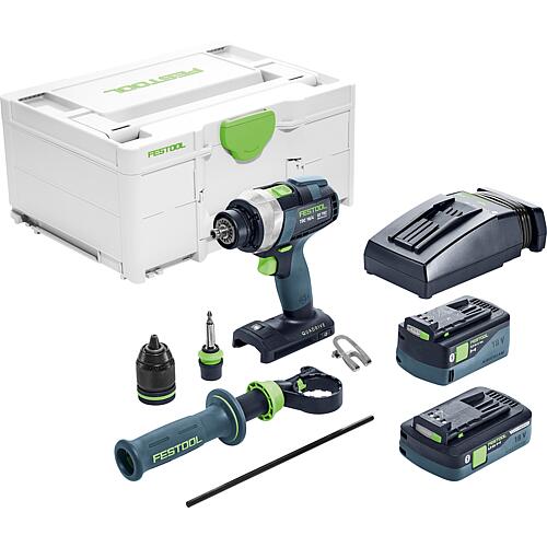 Perceuse-visseuse sans fil Festool 18 V TDC 18/4 5,0/4,0 I-Plus QUADRIVE avec 1x batterie 4 Ah et 1x batterie 5 Ah et chargeur ave
