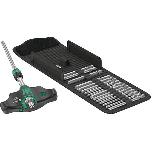 Kit de porte-embouts à poignée transversale Kraftform Kompakt 400 RA Fente, Phillips, Pozidriv, Torx®, Six pans creux, métrique, 18 pièces Standard 1