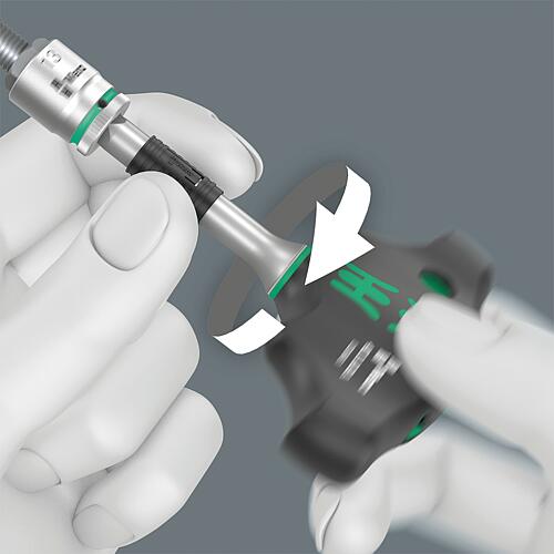 Jeu de tournevis à douille à poignée transversale Kraftform Kompakt 400 RA Kit Imperial 2 pour douilles pour cliquet 1/4", six pans extérieurs en pouces, 10 pièces Anwendung 5