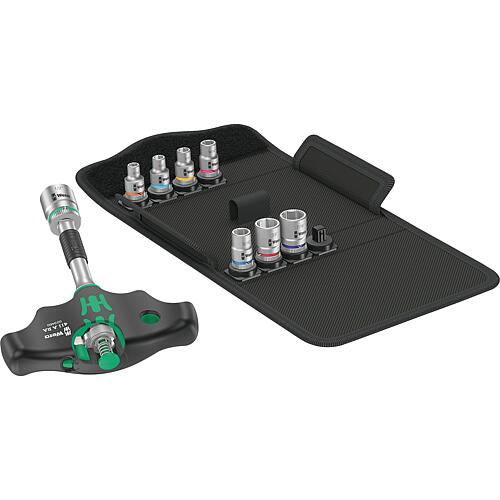 Jeu de tournevis à douille à poignée transversale Kraftform Kompakt 400 RA Kit Imperial 2 pour douilles pour cliquet 1/4", six pans extérieurs en pouces, 10 pièces Standard 1