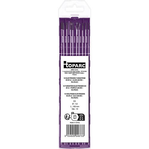 Electrodes en tungstène, violet, pour AC/DC, alu/acier Standard 1