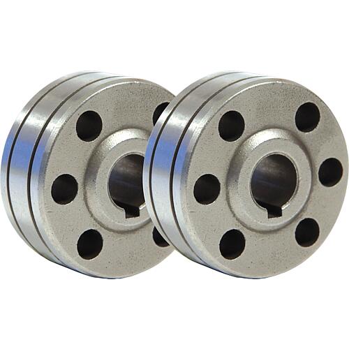 2 galets de guidage de fil - type B - Ø 0,6/0,8 mm - acier/inox