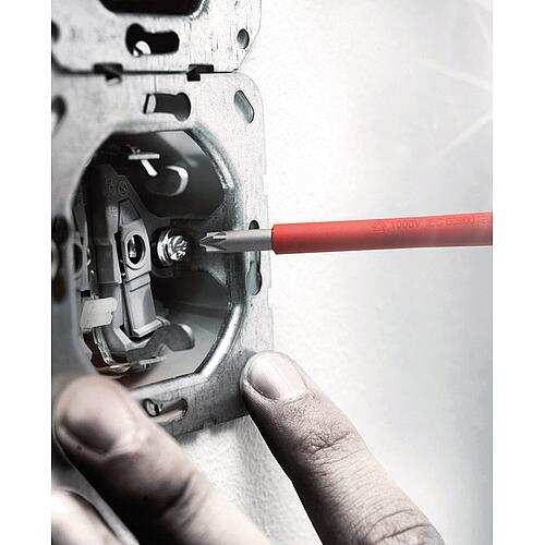 VDE Jeu de tournevis à lames interchangeables Kraftform Kompakt Fente, Phillips, Pozidriv, PlusMinus/Pozidriv, Torx® avec fonction cliquet, 17 pièces Anwendung 5