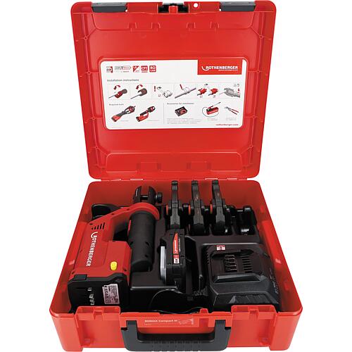 Machine à sertir sur batterie Rothenberger ROMAX Compact Kit M 15-22-28, avec batterie CAS 20, Ah Standard 1