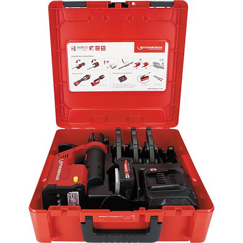 Machine à sertir sur batterie Rothenberger ROMAX Compact Kit U 16-20-25, avec batterie 2,0 Ah CAS Standard 1