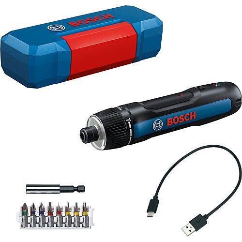 Visseuse sans fil Bosch GO, 3,6 V avec Jeu d'embouts 8 pièces et câble de charge Standard 1