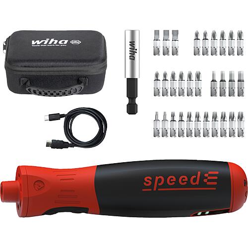 Jeu de tournevis sans fil 1/4" Wiha speedE® PocketDrive 3,7 V avec 1,5 Ah, 35 pièces Standard 1