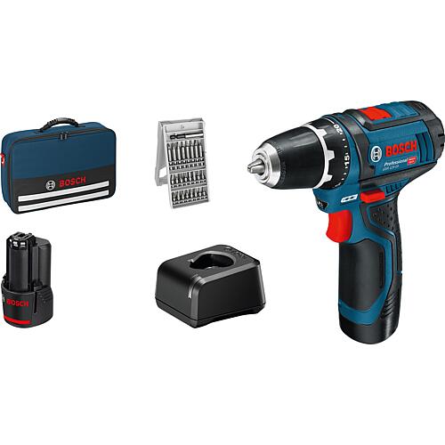 Akku-Bohrschrauber BOSCH GSR 12V-15 12V mit 2 x 2,0 Ah Akkus und Ladegerät inkl. Bit-Set, 25-teilig Standard 1